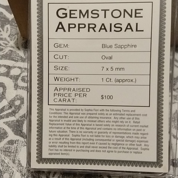 Vintage 1carat Sapphire stone Sophia Fiori NWT - Picture 3 of 5